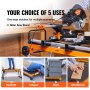 VEVOR Miter Saw Stand, 42in Collapsible Rolling Miter Saw Stand with Onboard Outlets, 5-in-1 Detachable Miter Saw Stand, Height Adjustable, 330lbs Load Capacity for Scaffold/Dolly/Creeper/Platform