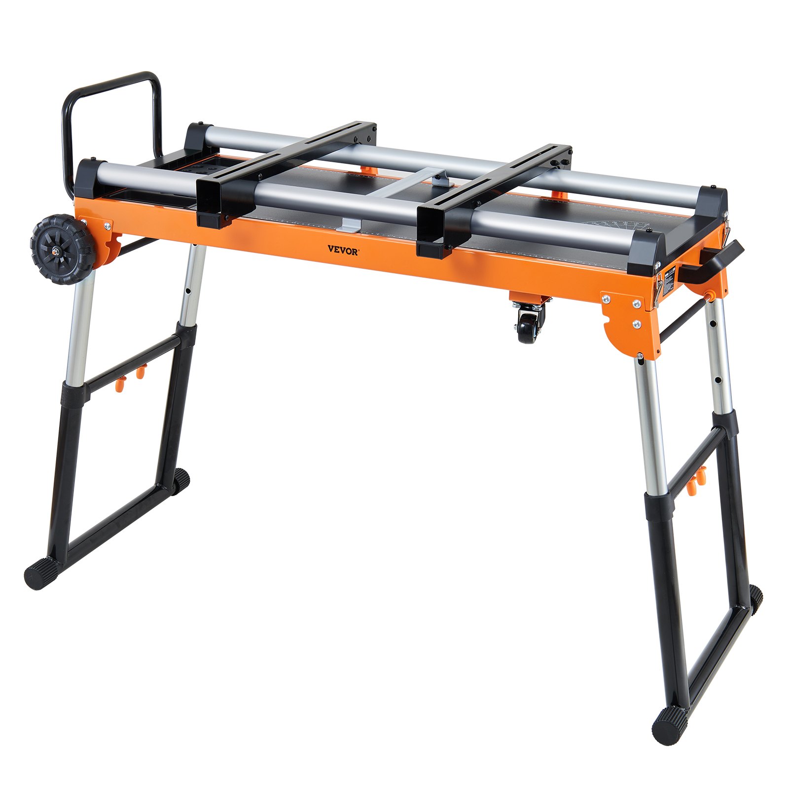 VEVOR 100in Miter Saw Stand with One-piece Mounting Brackets Sliding Rail 500lbs