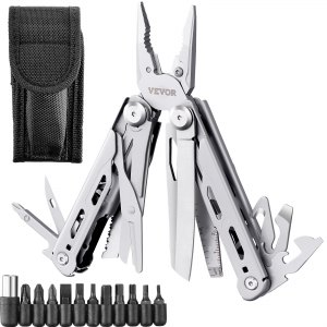 VEVOR 16-In-1 Multitool Pliers Multi Tool Cutters Knife Scissors Ruler Screwdrivers Wood