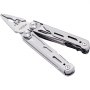 silver VEVOR multitool pliers with multiple foldable tools and ergonomic design.