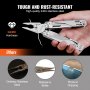 VEVOR 17-In-1 Multitool Pliers, Multi Tool Pliers, Cutters, Knife, Scissors, Ruler, Screwdrivers, Wood Saw, Can Bottle Opener, with Safety Locking and Sheath, for Survival, Camping, Hunting and Hiking