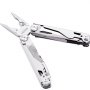 VEVOR multitool pliers with stainless steel finish, foldable design, and integrated tools.