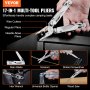 VEVOR 17-In-1 Multitool Pliers, Multi Tool Pliers, Cutters, Knife, Scissors, Ruler, Screwdrivers, Wood Saw, Can Bottle Opener, with Safety Locking and Sheath, for Survival, Camping, Hunting and Hiking