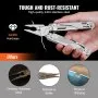 VEVOR 17-In-1 Multitool Pliers, Multi Tool Pliers, Cutters, Knife, Scissors, Ruler, Screwdrivers, Wood Saw, Can Bottle Opener, with Safety Locking and Sheath, for Survival, Camping, Hunting and Hiking