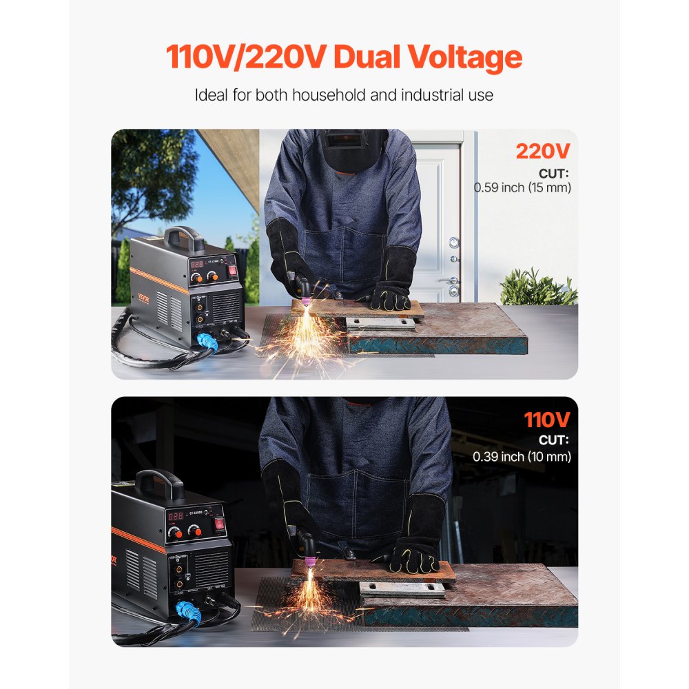 VEVOR 3 in 1 Plasma Cutter Welder Machine, CT-520GD TIG/MMA Plasma Cutter Combo Machine, 50A Non-Touch Pilot Arc Plasma Cutter, 200A TIG and Stick Welder, Digital 110/220V Dual Voltage IGBT Inverter