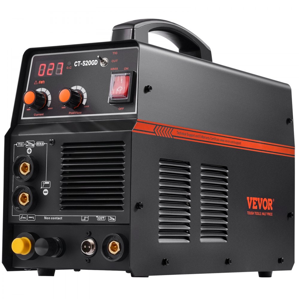 VEVOR 3 in 1 Plasma Cutter Welder Machine, CT-520GD TIG/MMA Plasma Cutter Combo Machine, 50A Non-Touch Pilot Arc Plasma Cutter, 200A TIG and Stick Welder, Digital 110/220V Dual Voltage IGBT Inverter