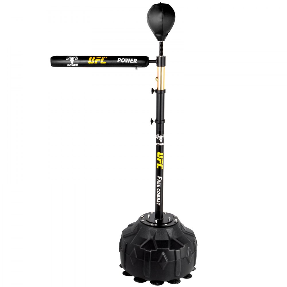 VEVOR Boxing Speed Trainer, Punching Bag Spinning Bar, Training Boxing Ball with Reflex Bar & Gloves, Solid Speed Punching Bag Free Standing, Adjustable Height, for Man, with A Ball