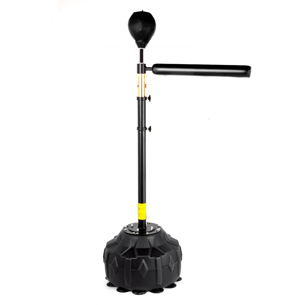 VEVOR Reflex Bag Freestanding Height Adjustable Spinning Bar with Boxing Gloves Speed Bag Stand Up Boxing Bar Punching Bag Set with Stand for MMA Training, Stress Relief, Fitness(Black,1 Rod)