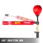 VEVOR Reflex Bag Freestanding Height Adjustable Spinning Bar with Boxing Gloves Speed Bag Stand Up Boxing Bar Punching Bag Set with Stand for MMA Training, Stress Relief, Fitness(Red,1 Rod)