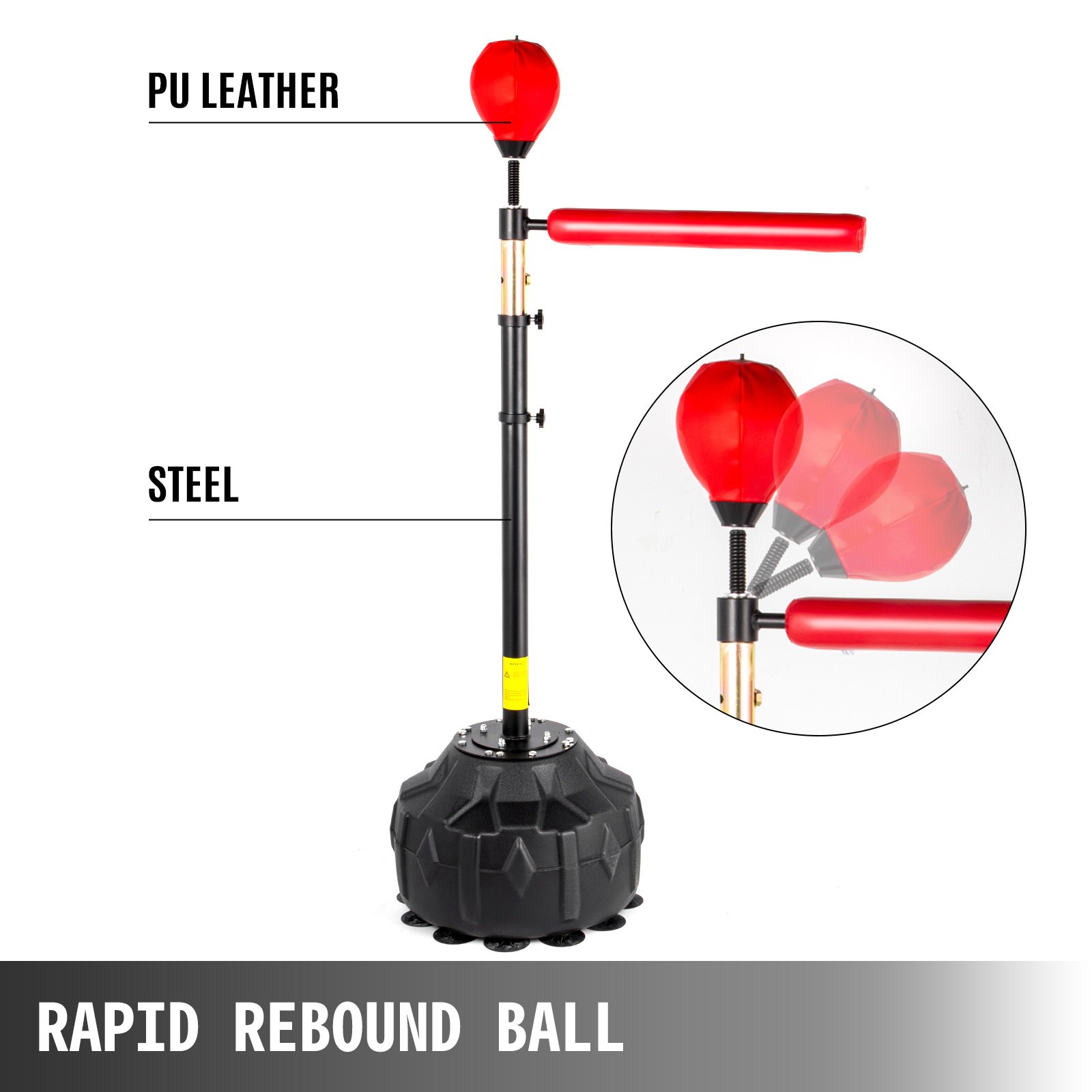 Reflex Bag Freestanding Height Adjust, Spinning Bar Speed bag Stand Up, Training