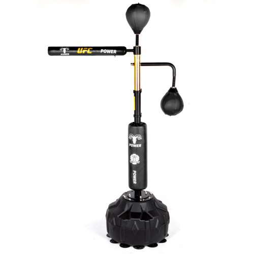 VEVOR Reflex Bag Freestanding Height Adjustable Spinning Bar with Boxing Gloves Speed Bag Stand Up Boxing Bar Punching Bag Set with Stand for MMA Training, Stress Relief, Fitness(Black,2 Rod)
