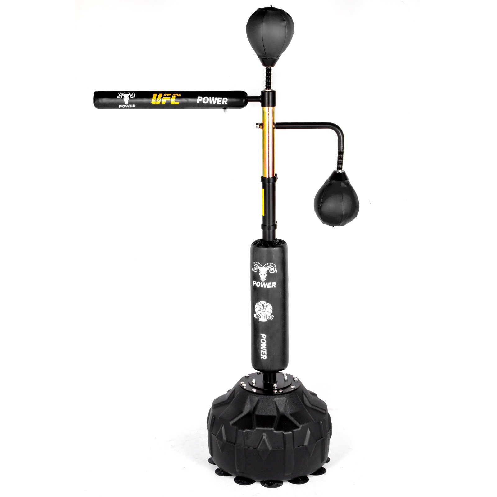 VEVOR Boxing Speed Trainer, Punching Bag Spinning Bar, Training Boxing Ball with Reflex Bar & Gloves, Solid Speed Punching Bag Free Standing, Adjustable Height, for Man, with Two Ball