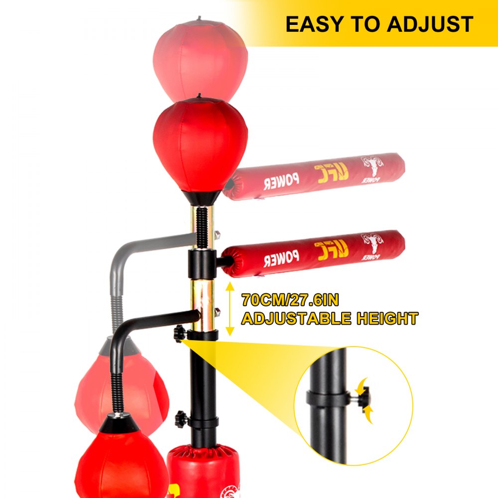 VEVOR boxing speed trainer with adjustable height up to 70cm/27.6in.