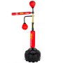 VEVOR boxing speed trainer with red punching balls and ufc branding on a sturdy base.