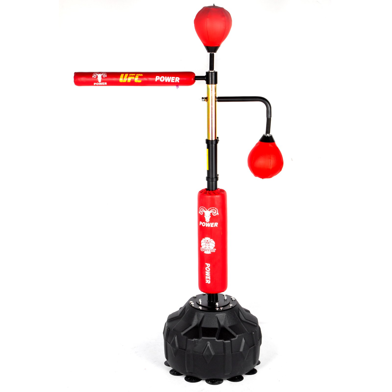 VEVOR boxing speed trainer with adjustable height and red target areas for striking.