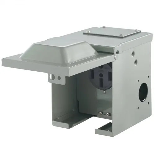 Prise Secteur Extérieure étanche IP44 220V-250V 16A Pour Camping-car, Caravane - Boîte Encastrée Blanche 15,5x12,5x11,3 Cm