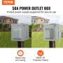 VEVOR 50 Amp RV Power Outlet Box, 125/250 Volt, Enclosed Lockable Outdoor RV Receptacle Box, NEMA 14-50R Weatherproof Electrical Panel, for RV Camper Trailer Motorhome Electric Car, UL Listed Outlet