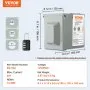 VEVOR 50 Amp RV Power Outlet Box, 125/250 Volt, Enclosed Lockable Outdoor RV Receptacle Box, NEMA 14-50R Weatherproof Electrical Panel, for RV Camper Trailer Motorhome