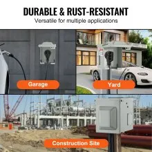 VEVOR 50 Amp RV Power Outlet Box, 125/250 Volt, Enclosed Lockable Outdoor RV Receptacle Box, NEMA 14-50R Weatherproof Electrical Panel, for RV Camper Trailer Motorhome Electric Car, UL Listed Outlet