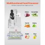 Food Processor Vegetable Chopper w/ 6 Blades Food-Grade Stainless Steel Blender