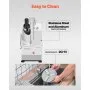 VEVOR Food Processor & Vegetable Chopper, 2 Feeding Holes Food-Grade Stainless Steel Food Processor Chopper with Detachable 6 Blades, 3mm/5mm/7mm/10mm Shredder, 2mm/4mm Slicer, for Vegetables, Fruit