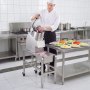 VEVOR Commercial Food Processor 550W Electric Vegetable Cutter with 5 Discs, for Chopping Vegetables Fruit, 2 Feeding Holes, 3 mm/4 mm/7 mm Shreds, 2 mm/4 mm Slices, Potato Slicer, with Floor Stand