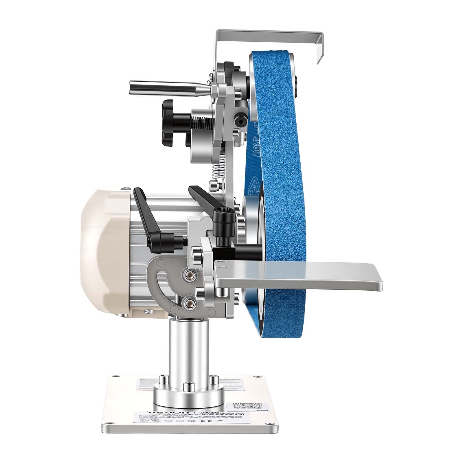 VEVOR Belt Grinder Sander with VFD, 762mm x 25.4mm Variable Speed Belt Polisher, 550W Polishing Grinding Machine with 2 Grinding Modes & 3PCS Sanding Belts for Metalworking, Knife Making