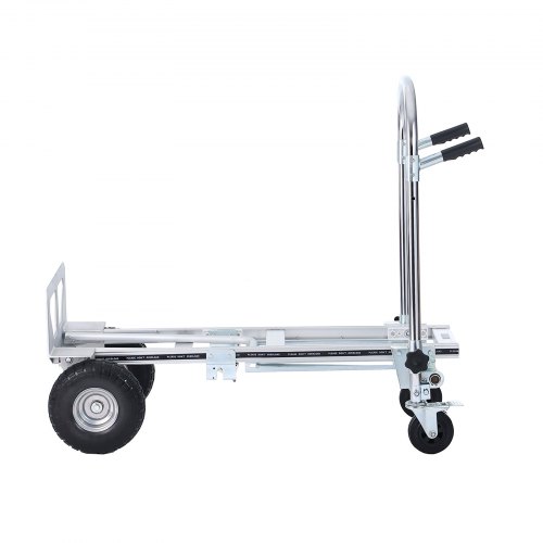 VEVOR Aluminum Folding Hand Truck, 4 in 1 Design 1000 lbs Capacity, Heavy Duty Industrial Collapsible cart, Dolly Cart with Rubber Wheels for Transport and Moving in Warehouse, Supermarket, Garden