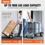 VEVOR Aluminum Hand Truck, 4 in 1, 454 kg Max Load Capacity, Heavy Duty Industrial Convertible Folding Hand Truck and Dolly, Utility Cart Converts from Hand Truck to Platform Cart with Rubber Wheels