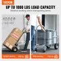 VEVOR Aluminum Hand Truck, 4 in 1, 453.6 kg Load Capacity, Heavy Duty Industrial Convertible Folding Hand Truck and Dolly, Utility Cart Converts from Hand Truck to Platform Cart with Rubber Wheels