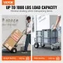 VEVOR Aluminum Hand Truck, 2 in 1, 1000 lbs Load Capacity, Heavy Duty Industrial Convertible Folding Hand Truck and Dolly, Utility Cart Converts from Hand Truck to Platform Cart with Rubber Wheels