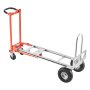 VEVOR 4 in 1 Hand Truck, 1000 lbs Load Capacity for 4-Wheel Mode, Convertible Hand Truck Dolly with Non-Slip Handle & Wheels, Aluminum Alloy Portable Trolley Dolly for Moving Home, Office, Warehouse