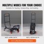 VEVOR Aluminum Hand Truck, 2 in 1, 136 kg Max Load Capacity, Heavy Duty Industrial Convertible Folding Hand Truck and Dolly, Utility Cart Converts from Hand Truck to Platform Cart with Rubber Wheels