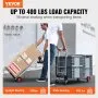 VEVOR Aluminum Hand Truck, 2 in 1, 400 lbs Load Capacity, Heavy Duty Industrial Convertible Folding Hand Truck and Dolly, Utility Cart Converts from Hand Truck to Platform Cart with Rubber Wheels