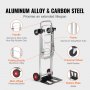 VEVOR Aluminum Hand Truck, 2 in 1, 181 kg Max Load Capacity, Heavy Duty Industrial Convertible Folding Hand Truck and Dolly, Utility Cart Converts from Hand Truck to Platform Cart with Rubber Wheels