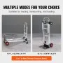 VEVOR Aluminum Hand Truck, 2 in 1, 400 lbs Load Capacity, Heavy Duty Industrial Convertible Folding Hand Truck and Dolly, Utility Cart Converts from Hand Truck to Platform Cart with Rubber Wheels