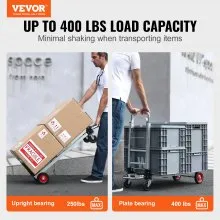 VEVOR Aluminum Hand Truck, 2 in 1, 400 lbs Load Capacity, Heavy Duty Industrial Convertible Folding Hand Truck and Dolly, Utility Cart Converts from Hand Truck to Platform Cart with Rubber Wheels