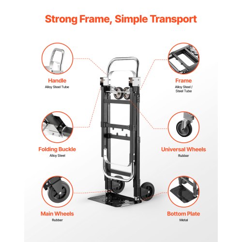 Kokkupandav transpordikäru 2-ühes, 227 kg — pilt 4