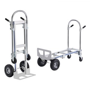 VEVOR VEVOR Carretilla de mano plegable, capacidad de carga de 309 libras,  carro portátil de aluminio, carretilla de mano convertible y plataforma  rodante con mango telescópico y ruedas PP+TPR, ultraligero súper fuerte