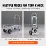 VEVOR Aluminum Hand Truck, 2 in 1, 363 kg Max Load Capacity, Heavy Duty Industrial Convertible Folding Hand Truck and Dolly, Utility Cart Converts from Hand Truck to Platform Cart with Rubber Wheels