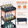 VEVOR 3-Tier Rolling Utility Cart, Kitchen Cart with Lockable Wheels, Multi-Functional Storage Trolley with Handle for Office, Living Room, Kitchen, Movable Storage Basket Organizer Shelves, Black