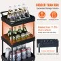 VEVOR 4-Tier Rolling Utility Cart, Kitchen Cart with Lockable Wheels, Multi-Functional Storage Trolley with Handle for Office, Living Room, Kitchen, Movable Storage Basket Organizer Shelves, Black