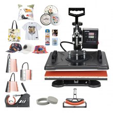 VEVOR Heat Press Machine, 8 in 1 Combo Digital Multifunctional Sublimation Heat Transfer Machine 12x15 inch,  360 Degree Rotation Swing Away for Printing T Shirts Mug Cap Hat Plate