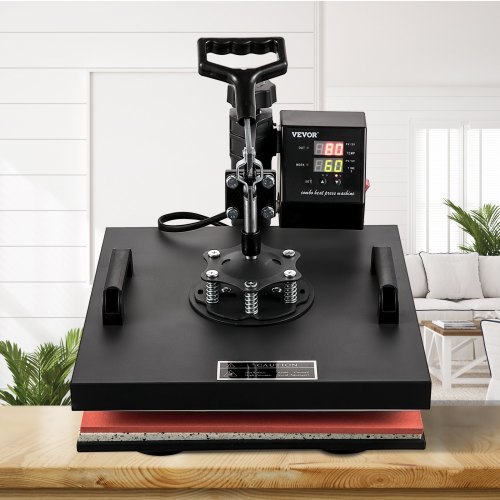 VEVOR Heat Press Machine 15x15Inch 8pcs 1050W Combo Digital Multifunctional Sublimation Heat Transfer Machine Dual LED Display for T Shirts Hat Mug Cap Plate Swing Away Design