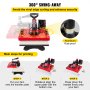 VEVOR Heat Press 12X15 Inch 8 in 1 Heat Pressure 1000W Heat Press Machine with 360° Rotation Swing Away Red Heat Press T-Shirt Machine Sublimation Dual-tube Heating for DIY Caps Κούπες και πουκάμισα