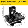 Vevor 8 In 1 Heat Press 12"x15" Plate T-shirts Digital Transfer Sublimation