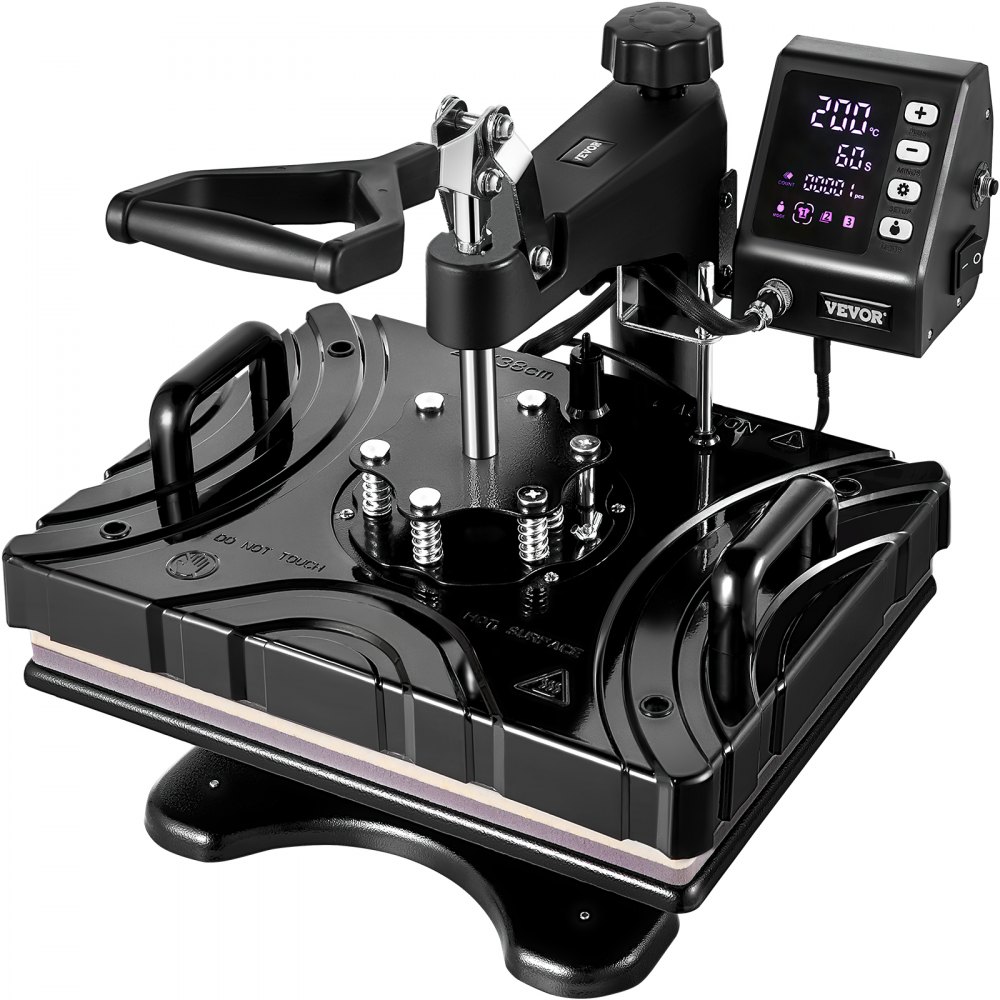 VEVOR 8 In 1 Heat Press 12X15 Black Sublimation Machine for Coaster Mug and Cap