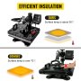 VEVOR 8 In 1 Heat Press 12X15 Black Sublimation Machine for Coaster Mug and Cap