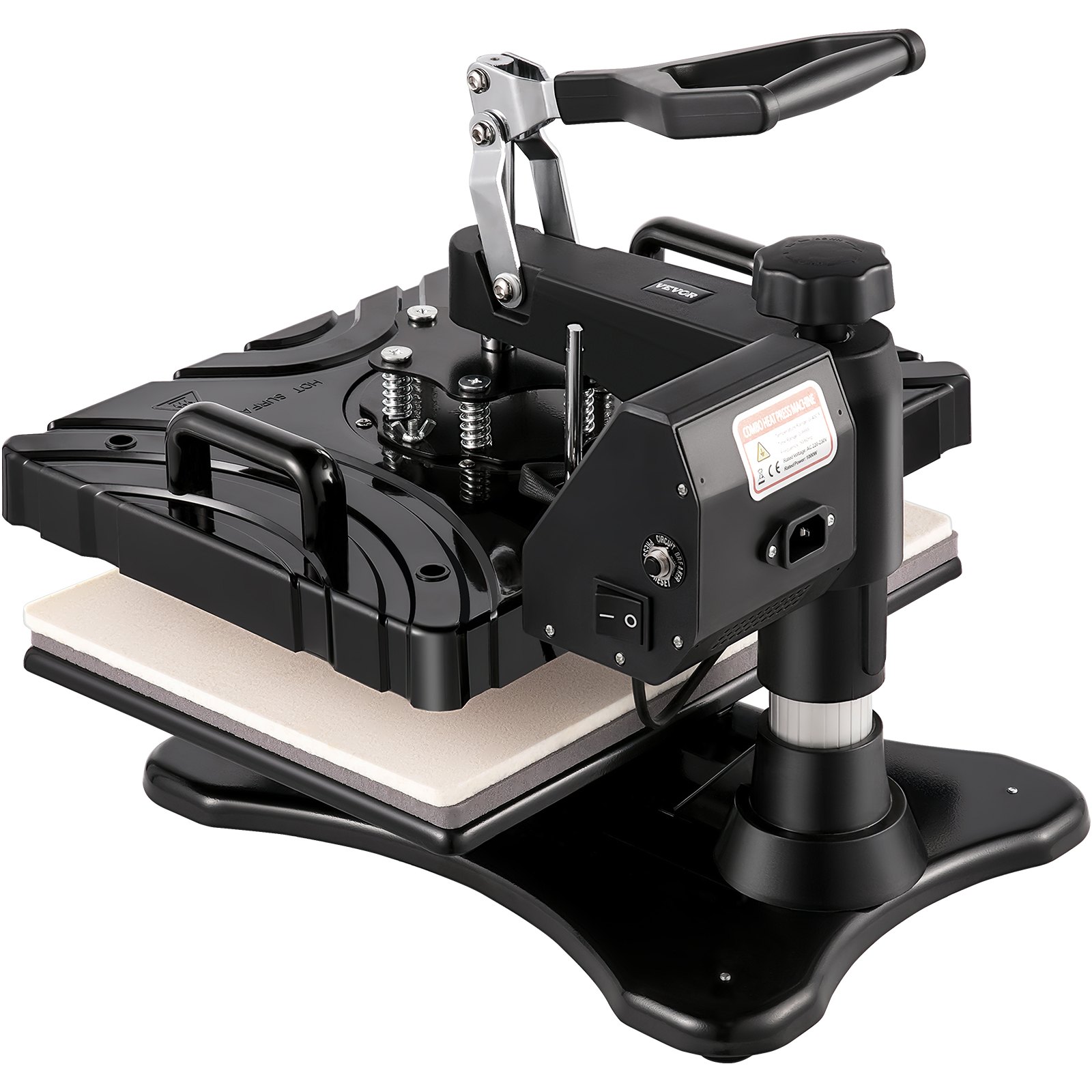 VEVOR 8 In 1 Heat Press 12X15 Black Sublimation Machine for Coaster Mug and Cap