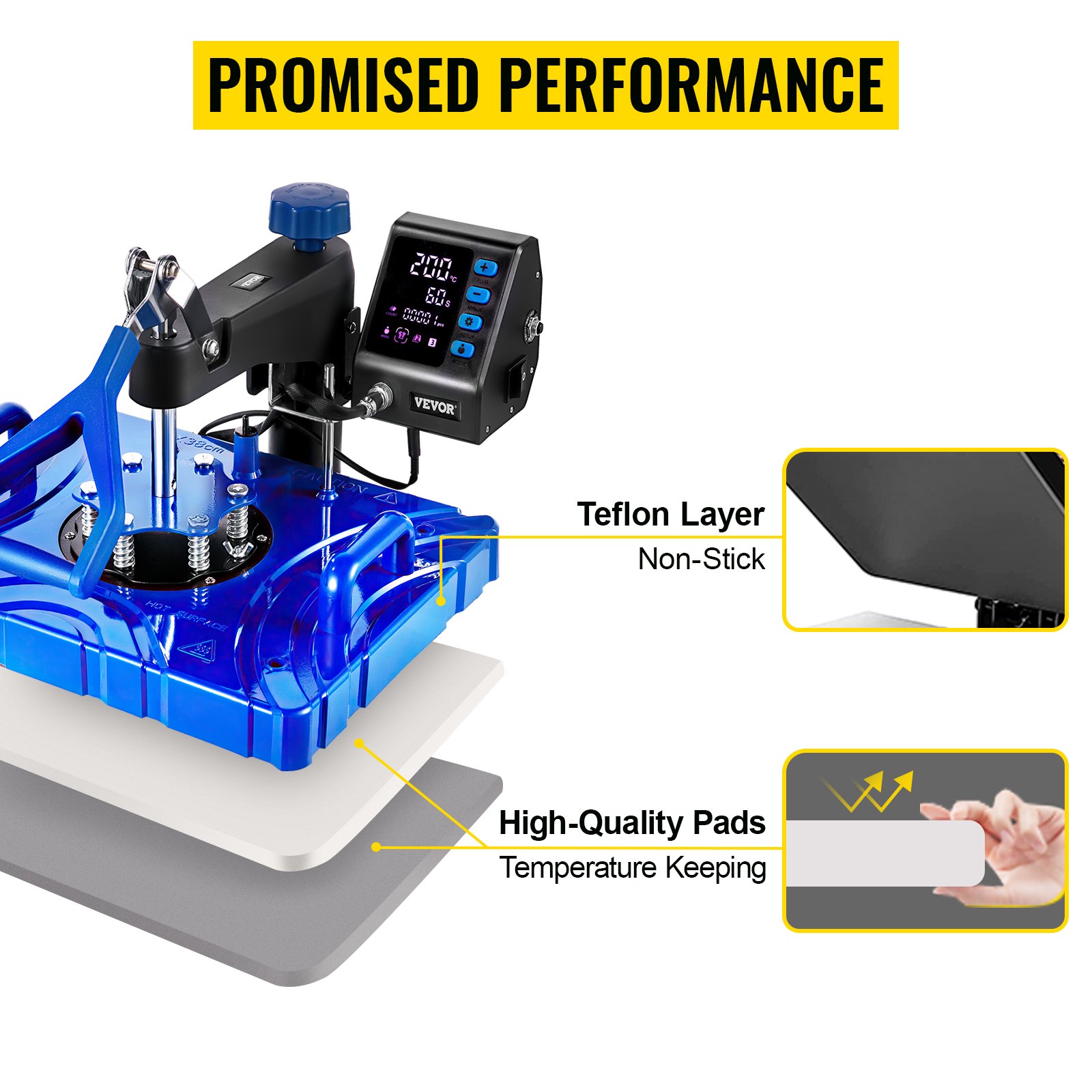 VEVOR Heat Press 8 In 1 Heat Press 12 x 15 Blue Sublimation Machine for Coasters